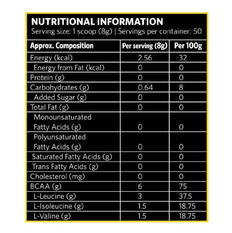 MuscleBlaze BCAA 6000 Amino Acid Powder, 0.88 lb 50 Servings (Tangy Orange) MuscleBlaze BCAA 6000 Amino Acid Powder, 0.88 lb 50 Servings (Tangy Orange)