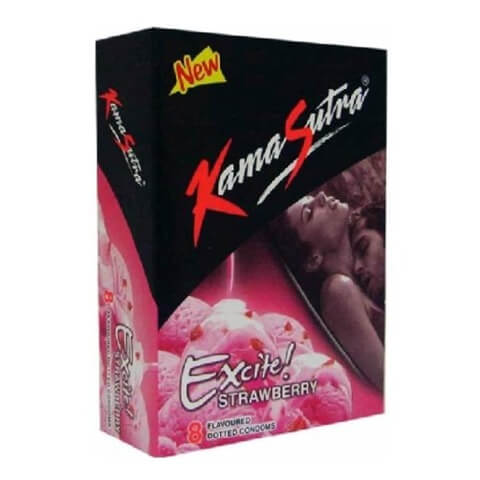 Kamasutra Exite Strawberry Condoms,  Strawberry  8 Piece(s)/Pack 