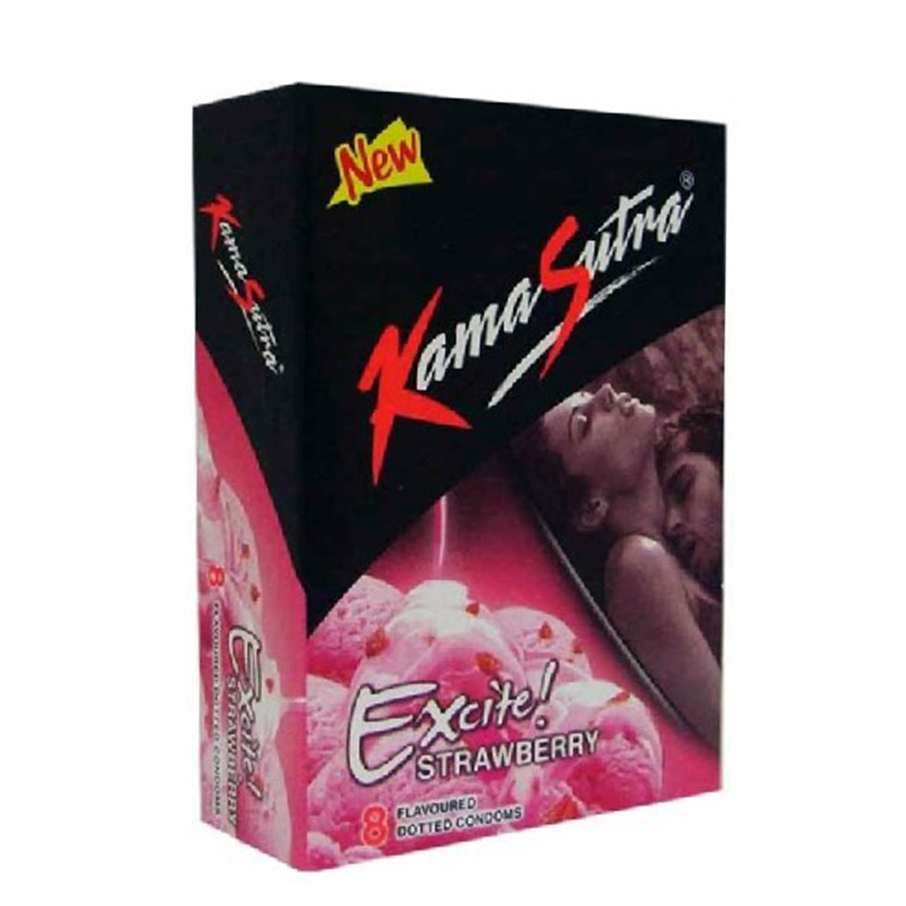Kamasutra Exite Strawberry Condoms,  Strawberry  8 Piece(s)/Pack 