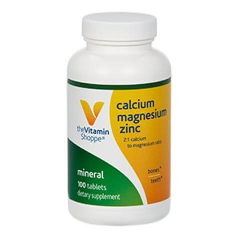 The Vitamin Shoppe Calcium Magnesium Zinc,  100 tablet(s)  Unflavoured 