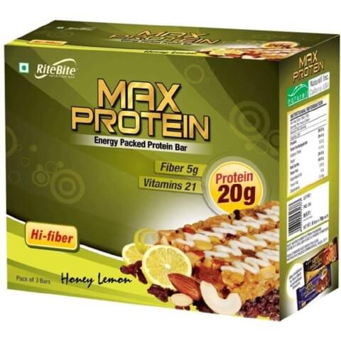 RiteBite Max Protein Bar, 3 Piece(s)/Pack Honey Lemon RiteBite Max Protein Bar, 3 Piece(s)/Pack Honey Lemon