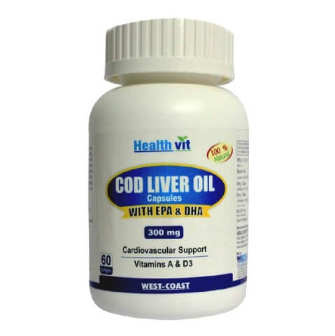 Healthvit Cod Liver Oil 300 mg (EPA & DHA), 60 softgels Healthvit Cod Liver Oil 300 mg (EPA & DHA), 60 softgels
