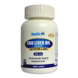 Healthvit Cod Liver Oil 300 mg (EPA & DHA), 60 softgels