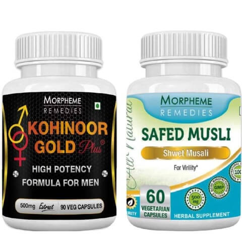 Morpheme Remedies Kohinoor Gold Plus + Safed Musli (Pack of 2),  150 capsules 