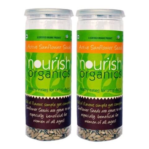 Nourish Organics Active Sunflower Seeds (Pack of 2), Unflavoured 150 g Nourish Organics Active Sunflower Seeds (Pack of 2), Unflavoured 150 g