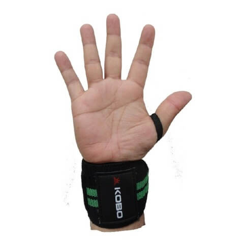 KOBO Gym Straps With Thumb Support (WTA-04), Black Free Size KOBO Gym Straps With Thumb Support (WTA-04), Black Free Size