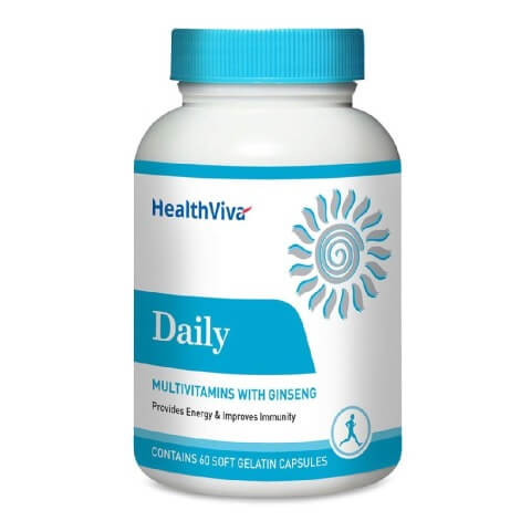 HealthViva Daily (Multivitamin with Ginseng), Unflavoured 60 capsules HealthViva Daily (Multivitamin with Ginseng), Unflavoured 60 capsules