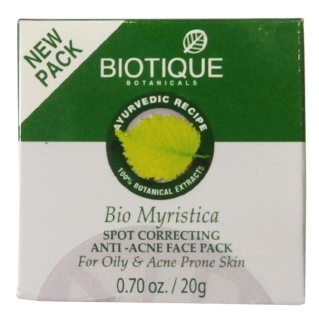 Biotique Bio Myristica Spot Correcting Anti Acne Face Pack, 20 g for Oily & Acne Prone Skin