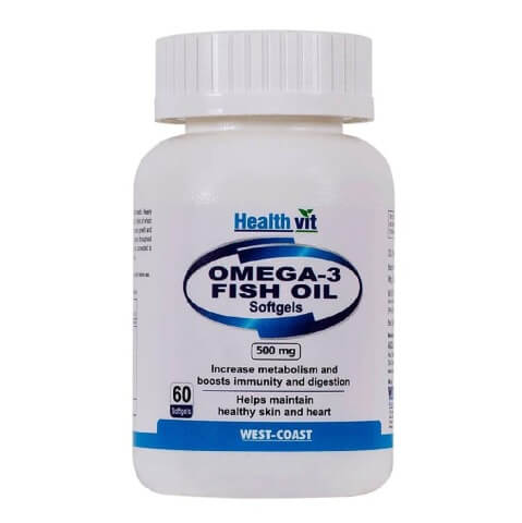 Healthvit Omega 3 Fish Oil (500 mg), 60 softgels Healthvit Omega 3 Fish Oil (500 mg), 60 softgels