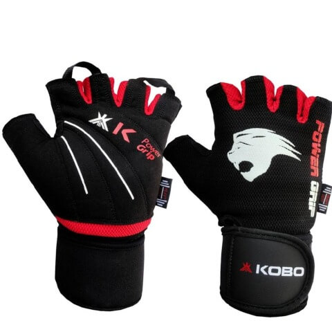 KOBO Weight Lifting Fitness Gym Gloves, Black & Red Small KOBO Weight Lifting Fitness Gym Gloves, Black & Red Small