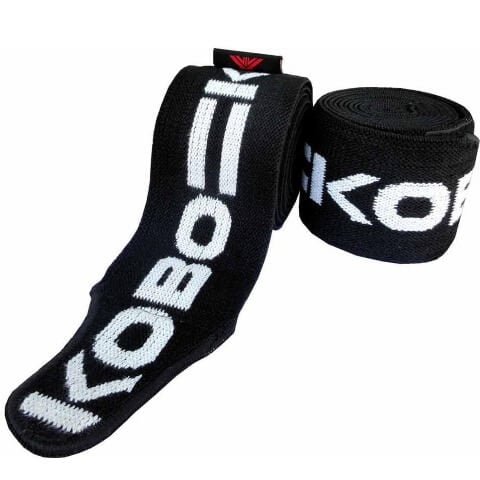 KOBO Knee Wraps Bandages (WTA-10), Black Free Size KOBO Knee Wraps Bandages (WTA-10), Black Free Size