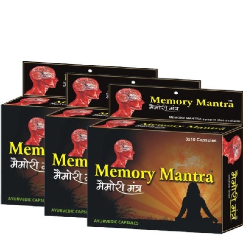 Memory Mantra Ayurvedic Capsules, 30 capsules - Pack of 3 Memory Mantra Ayurvedic Capsules, 30 capsules - Pack of 3