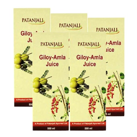 Patanjali Amla Juice - Pack of 5, Giloy 0.5 L Patanjali Amla Juice - Pack of 5, Giloy 0.5 L