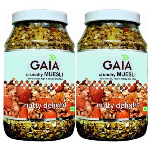 GAIA Muesli Delight, Nutty 1 kg - Pack of 2 GAIA Muesli Delight, Nutty 1 kg - Pack of 2