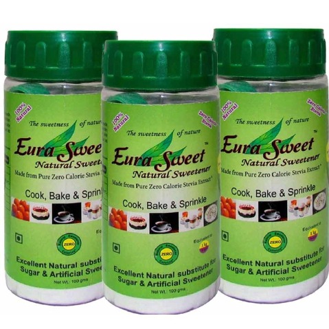 Euradite Nutrition EuraSweet Pure Stevia Extract, 0.1 kg - Pack of 3 Euradite Nutrition EuraSweet Pure Stevia Extract, 0.1 kg - Pack of 3