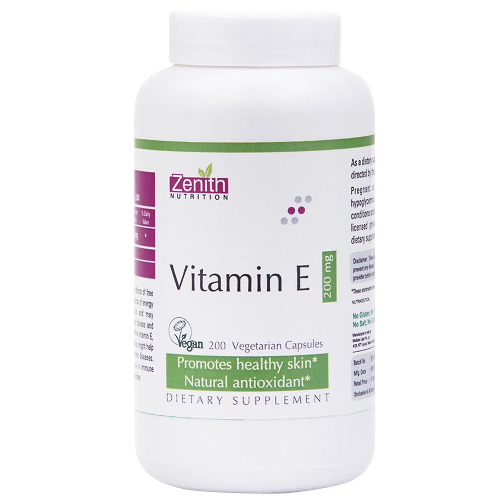 Zenith Nutrition Vitamin E,  200 capsules 