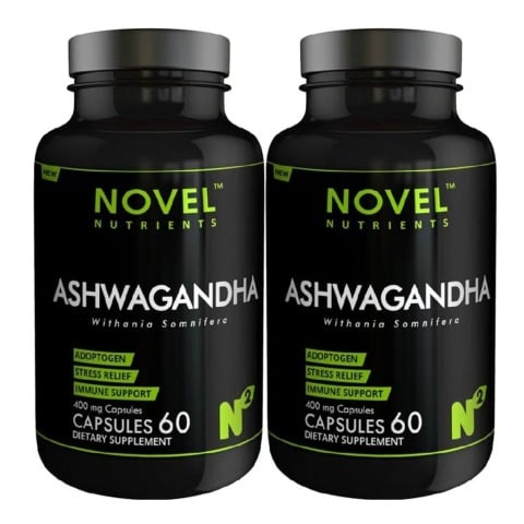 Novel Nutrients Ashwagandha (400 mg), 60 capsules - Pack of 2 Novel Nutrients Ashwagandha (400 mg), 60 capsules - Pack of 2