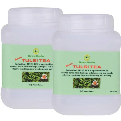 Sewa Herbs Tulsi Tea, Natural 100 g - Pack of 2 Sewa Herbs Tulsi Tea, Natural 100 g - Pack of 2