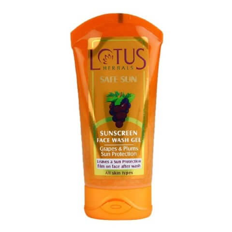 Lotus Herbals Safe Sun Sunscreen Face Wash Gel,  80 g  for All Skin 