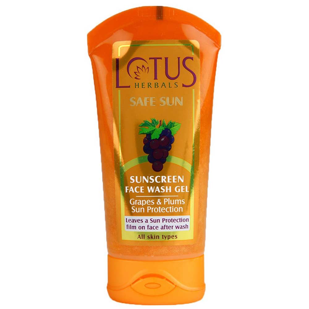 Lotus Herbals Safe Sun Sunscreen Face Wash Gel,  80 g  for All Skin 