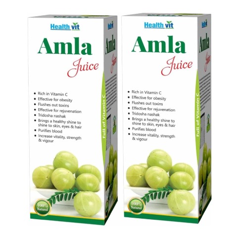 Healthvit Amla Juice - Pack of 2, Natural 0.500 L Healthvit Amla Juice - Pack of 2, Natural 0.500 L