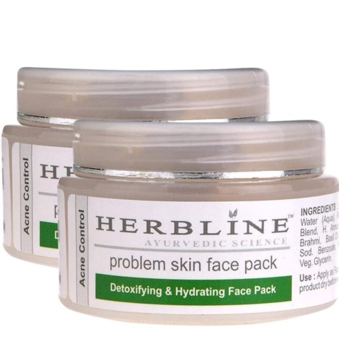 Herbline Problem Skin Face Pack - Pack of 2, 50 g Detoxigying & Hydrating Herbline Problem Skin Face Pack - Pack of 2, 50 g Detoxigying & Hydrating