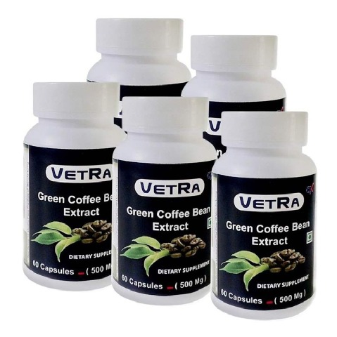Vetra Green Coffee Bean Extract (500 mg) - Pack of 5 60 capsules Vetra Green Coffee Bean Extract (500 mg) - Pack of 5 60 capsules