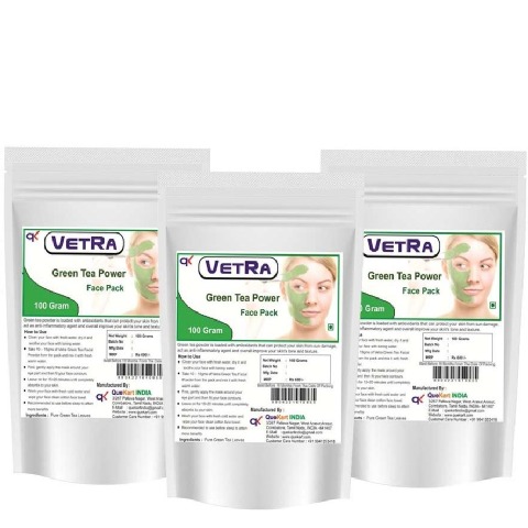 Vetra Green Tea Power Face Pack - Pack of 3 100 g for All Skin Types Vetra Green Tea Power Face Pack - Pack of 3 100 g for All Skin Types