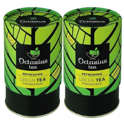 Octavius Refreshing Green Tea - Pack of 2 0.1 kg Lemon Octavius Refreshing Green Tea - Pack of 2 0.1 kg Lemon