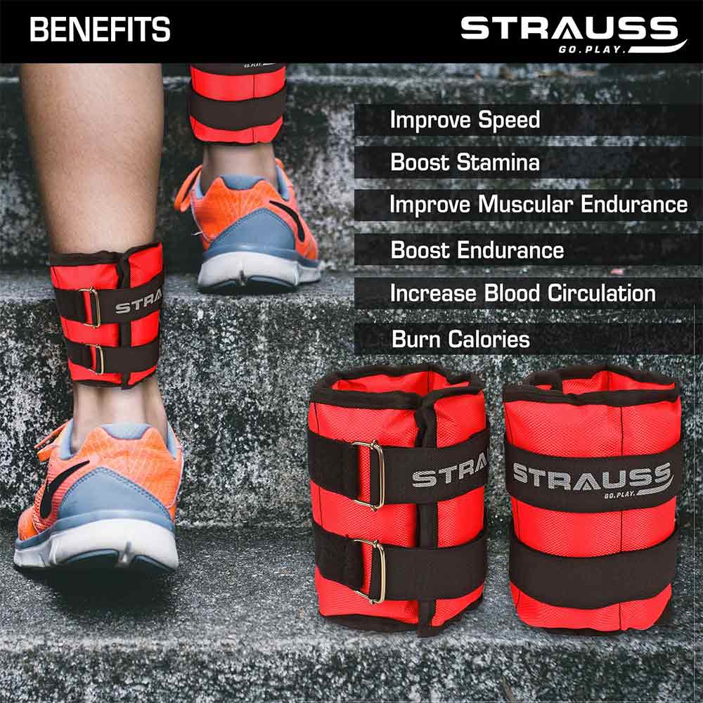 3 - Strauss Ankle Weight (Pair),  Red  2 kg 