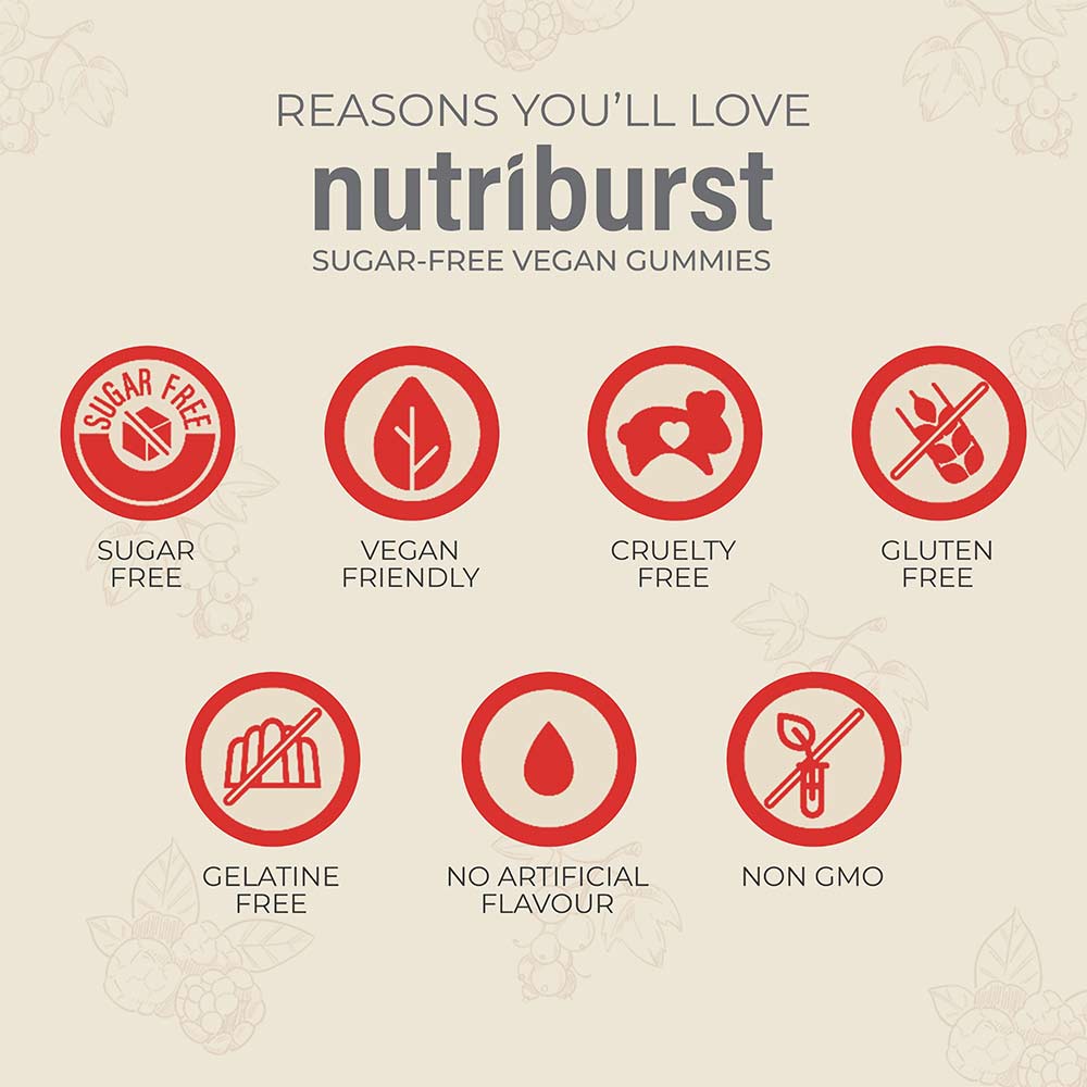 4 - Nutriburst Health & Vitality Multivitamins,  60 gummies  Natural Mixed Berry Pack of 2 