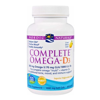 Nordic Naturals Complete Omega-D3 Lemon, 60 softgels