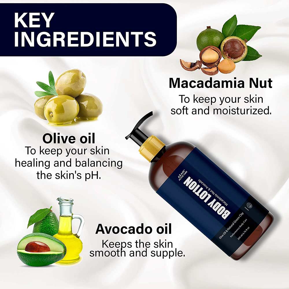 3 - Azani Active Care Body Lotion,  200 ml  Macademia Nut & Avocado (Pack of 2) 