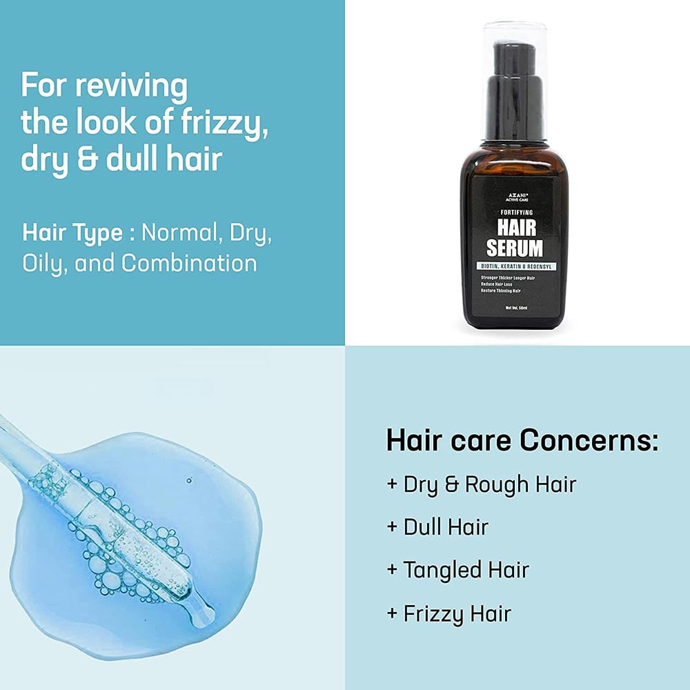 4 - Azani Active Care Hair Serum,  50 ml  with Biotin, Keratin & Redensyl 