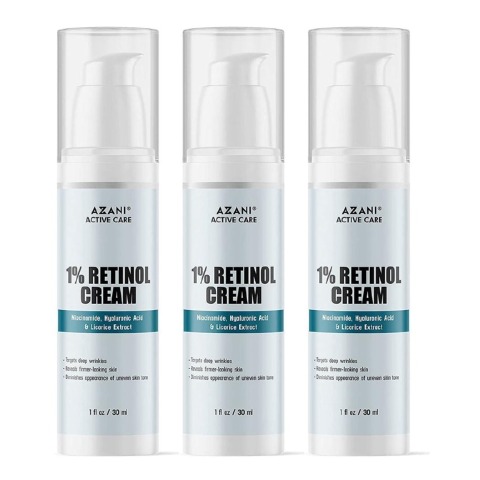 1 - Azani Active Care 1% Retinol Cream,  30 ml  for All Skin Types (Pack of 3) 