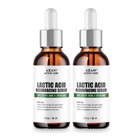 1 - Azani Active Care Lactic Acid Resurfacing Serum,  30 ml  for All Skin Types (Pack of 2) 