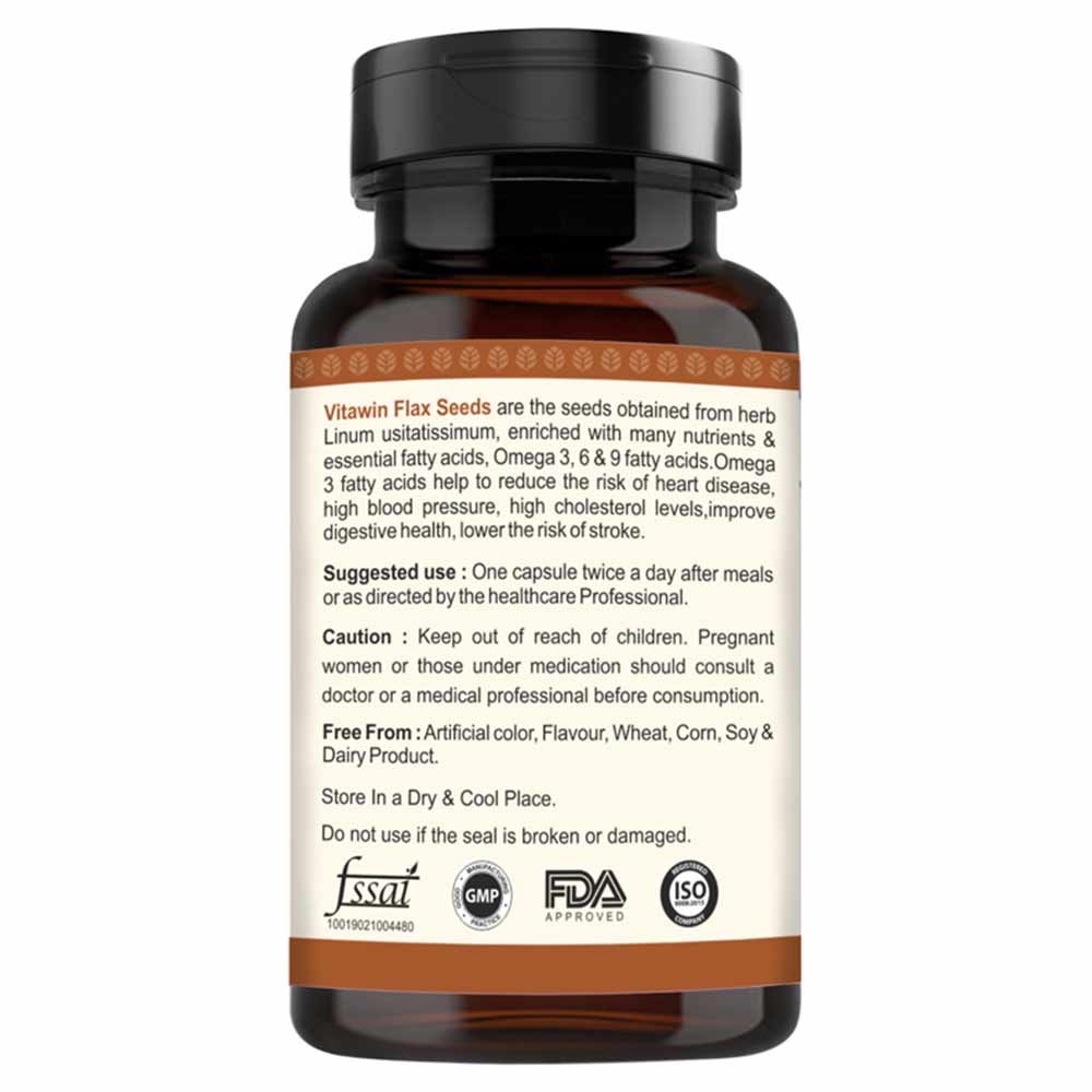 2 - VITAWIN Flax Seed for Healthy Heart (500 mg),  60 capsules 