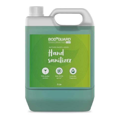 1 - BodyGuard Alcohol Based Liquid Hand Sanitizer,  Lavender  5 L  Kills 99.9% of Germs 