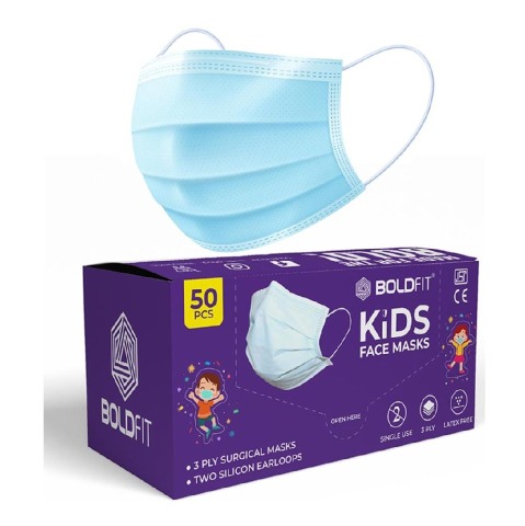 1 - Boldfit Surgical Face Masks for Kids,  Blue 
