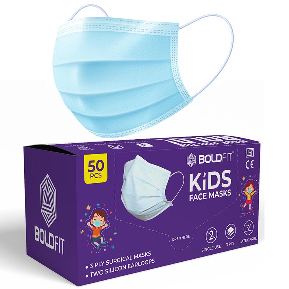 1 - Boldfit Surgical Face Masks for Kids,  Blue 