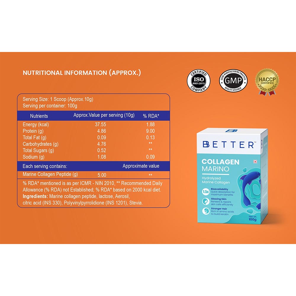 3 - Bbetter Collagen Marino,  100 g  Unflavoured (Pack of 3) 