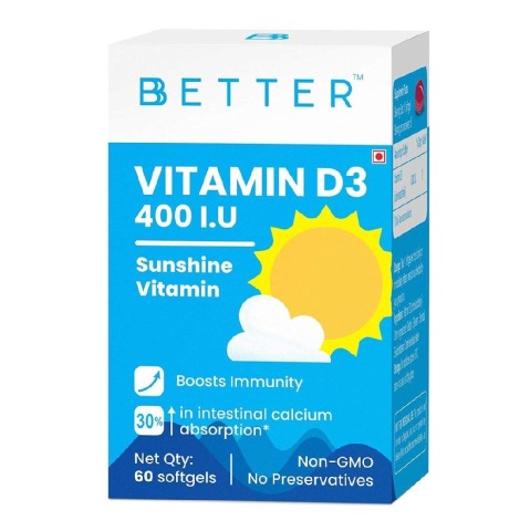 1 - Bbetter Vitamin D3 400 IU, 60 softgels