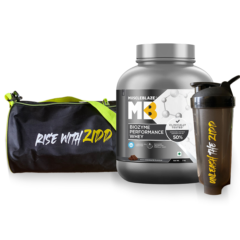 MuscleBlaze Biozyme Performance, Gym Bag & Shaker Combo