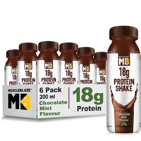 MuscleBlaze 18g Protein Shake,  6 Piece(s)/Pack  Chocolate Mint 