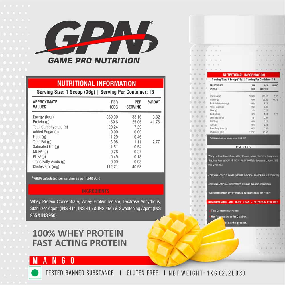 2 - Gamepro Nutrition 100% Whey Protein,  1.1 lb  Vanilla 