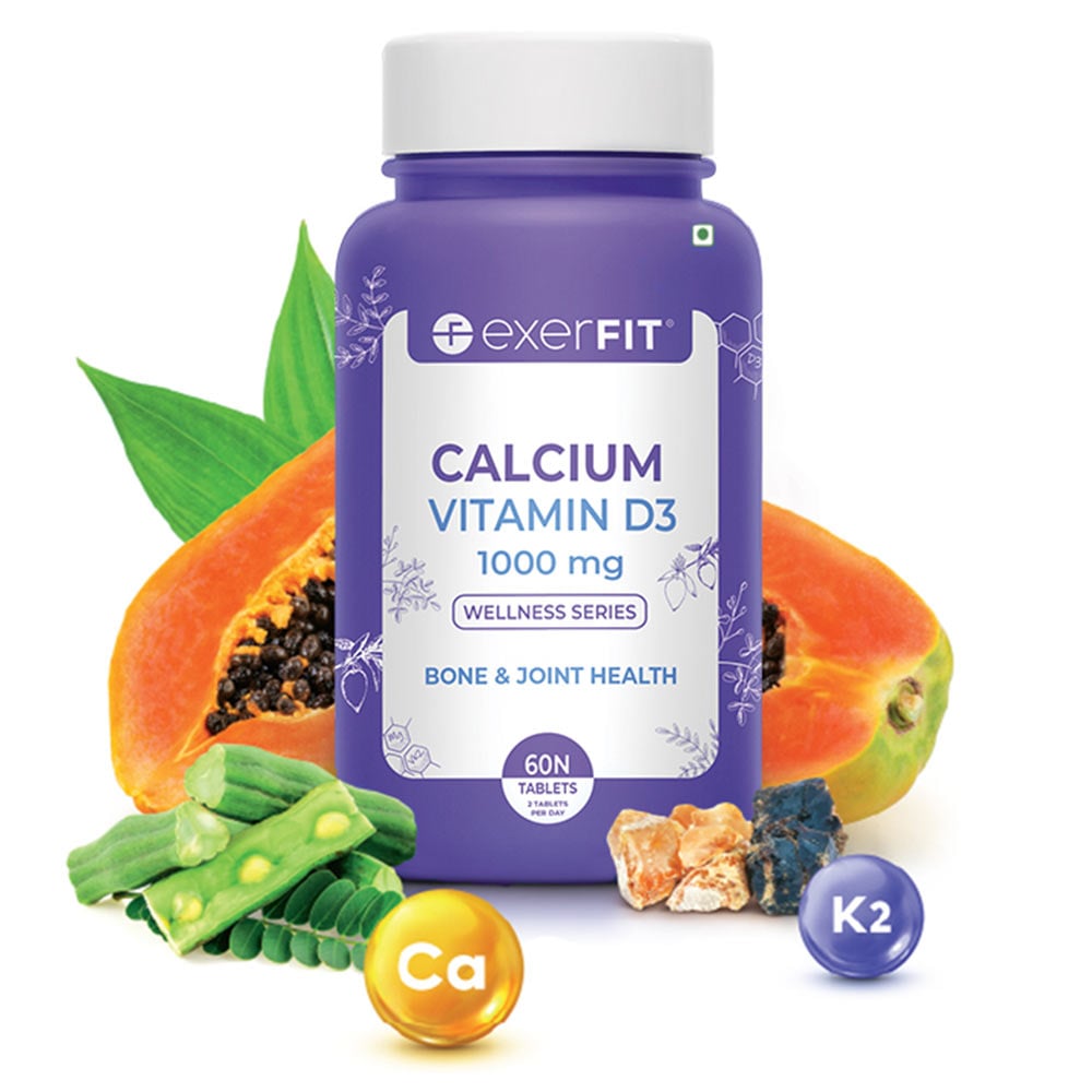 1 - exerFIT Calcium D3 1000 mg Calcium Citrate Malate (most bioactive form) 400 IU Vitamin D3 Bone Health Formula,  60 tablet(s)  Unflavoured 