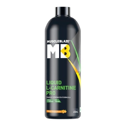 8 - MuscleBlaze Liquid Carnitine PRO - Triple Strength Formula OP,  450 ml  Tangy Orange 