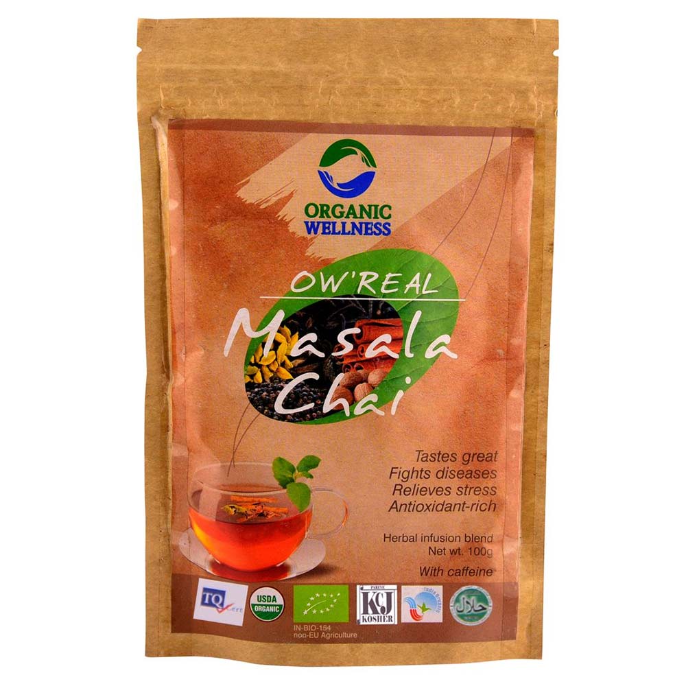 1 - Organic Wellness OW'Real Masala Chai,  Unflavoured (With zipper pack)  0.100 kg 