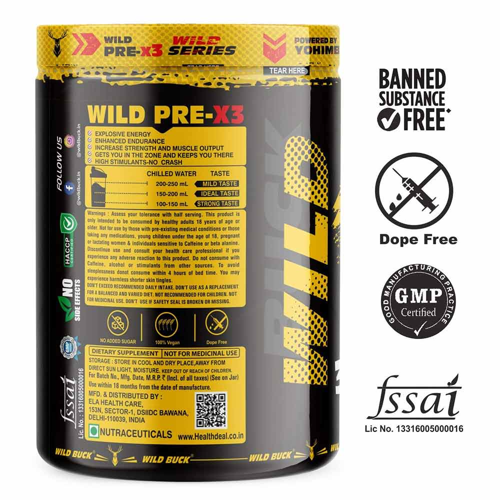 2 - Wild Buck Wild Pre-x3 & BCAA 2:1:1 Combo,  2 Piece(s)/Pack  Green Apple 