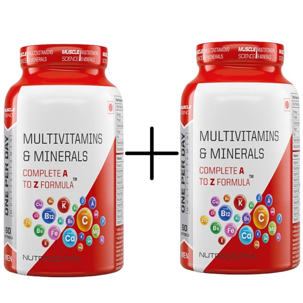 1 - Muscle Science Multivitamins and Minerals for Men,  60 softgels  Buy 1 Get 1 Free 
